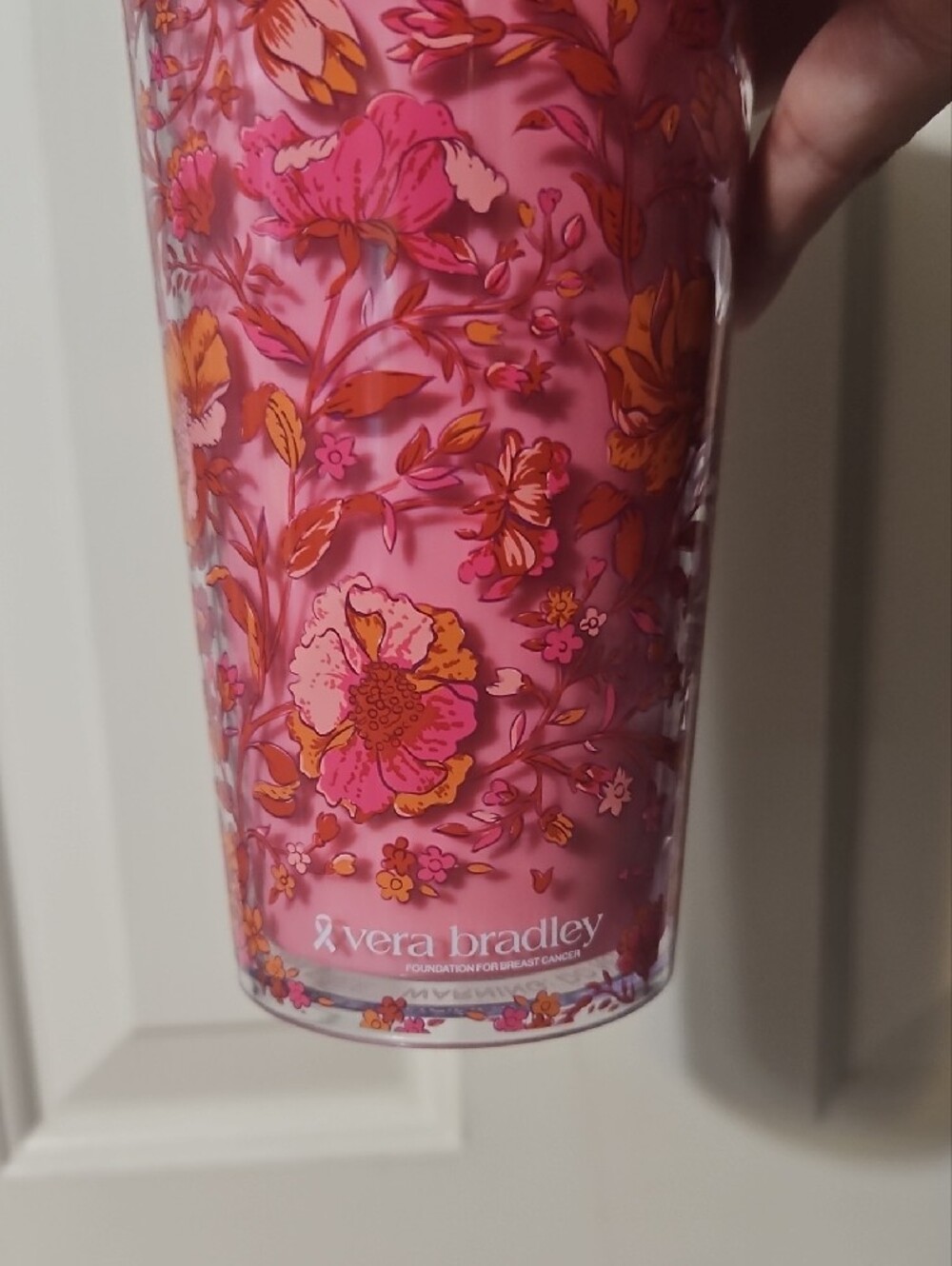 Vera Bradley NWT Pink and Orange Floral Zip Pouch With Tumbler Bundle - Picture 4 of 6